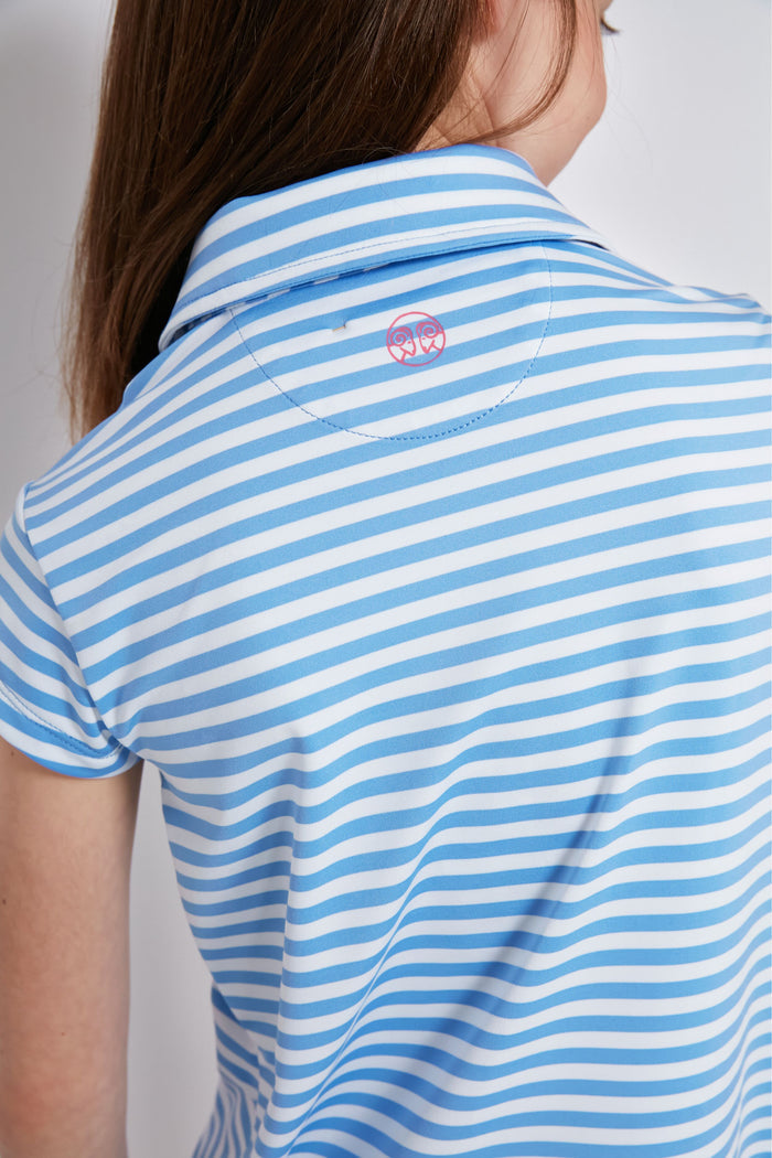 Periwinkle and White Girls Performance Polo Dress
