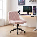 Pink and Black Adjustable Height Faux Fur Swivel Rolling Gaming Chair