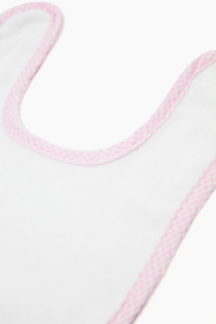 Pink Gingham Infant Bib