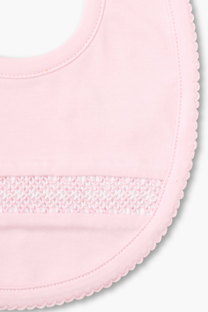 Pink Hand Smocked Bib