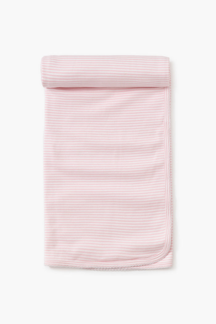 Pink Stripe Classic Rib Blanket