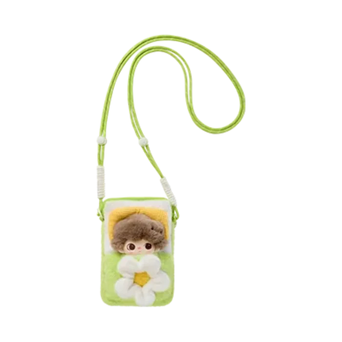 Pop Mart Dimoo Weaving Wonders — Floating Gardener quilted phone bag, green design
