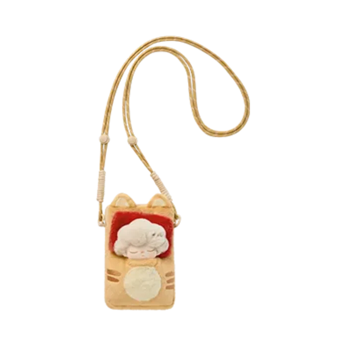 Pop Mart Dimoo Weaving Wonders — Sleepy Fortune Cat quilted bag with cloud detail