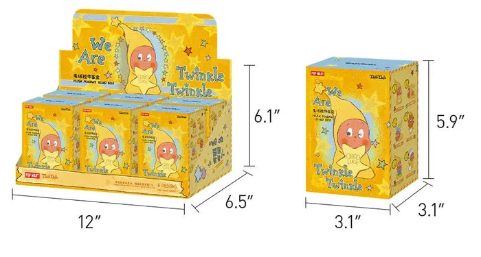 Pop Mart We Are Twinkle Twinkle Series — all 6 blind box plush pendant designs overview