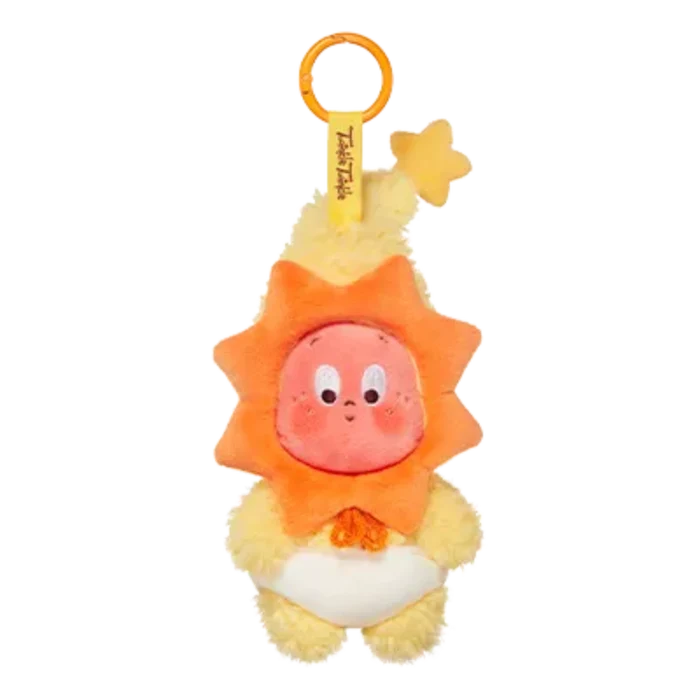 Pop Mart Twinkle Twinkle plush pendant — sun with yellow star design, blind box collectible