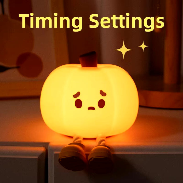 Introducing Jack O Lantern Pumpkin Night Light.

The perfect addition to your child's room! Made with soft body silicon, this Kids Peter Pear Night Light emits a soothing glow that changes colours, creating a calming atmosphere for bedtime. Say goodbye to the dark and hello to a good night's sleep for your little one.&nbsp;