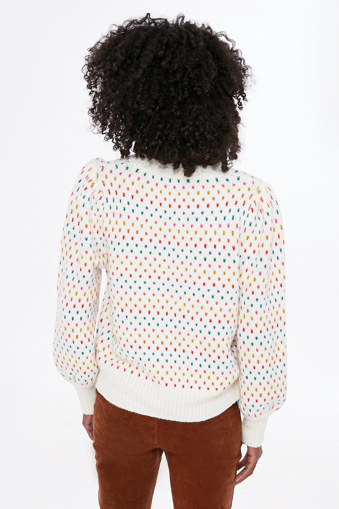 Rainbow Puff Sleeve Crewneck