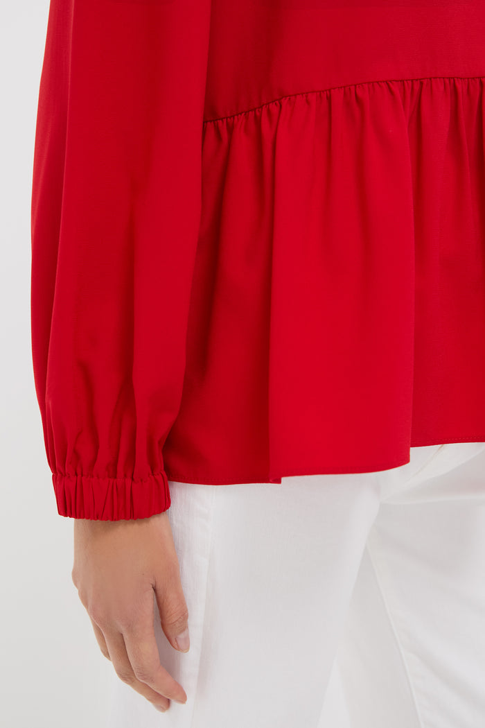 Red Carlota Peplum Blouse