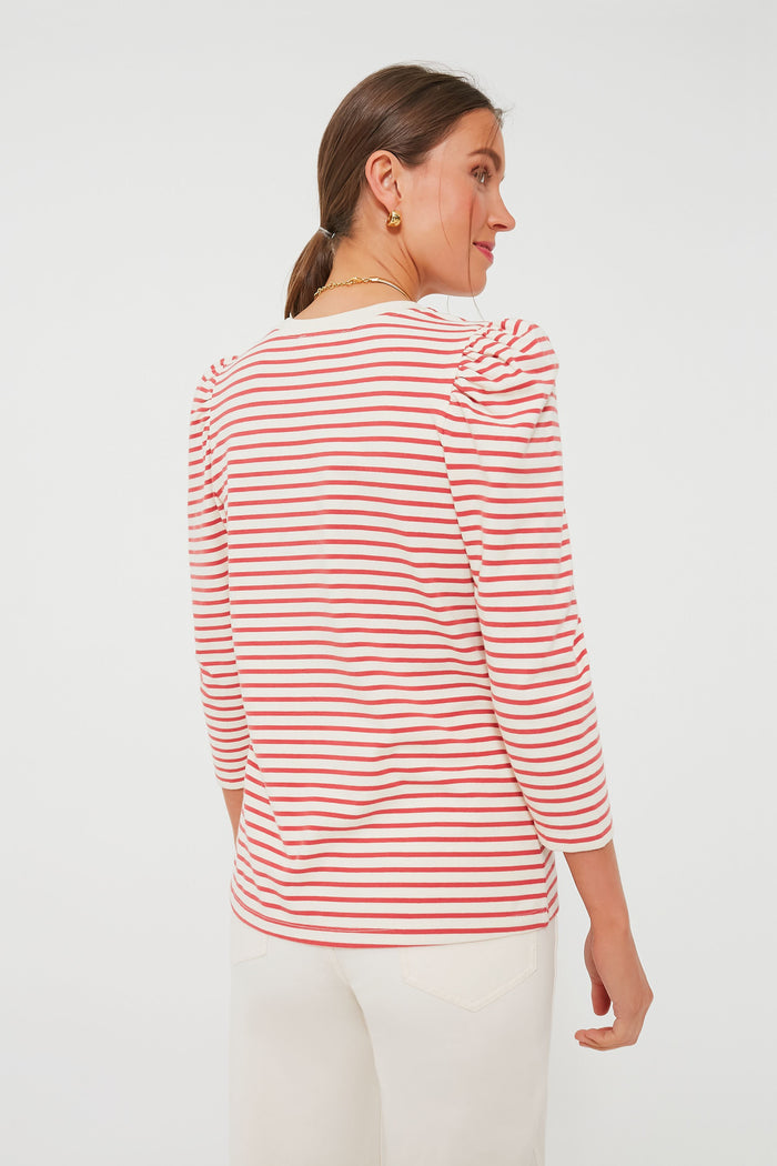 Red Striped Vesty Long Sleeve Crewneck