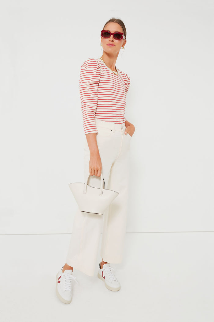 Red Striped Vesty Long Sleeve Crewneck