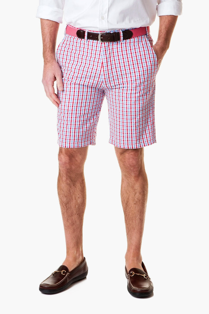 Red White and Blue Seersucker Check Shorts