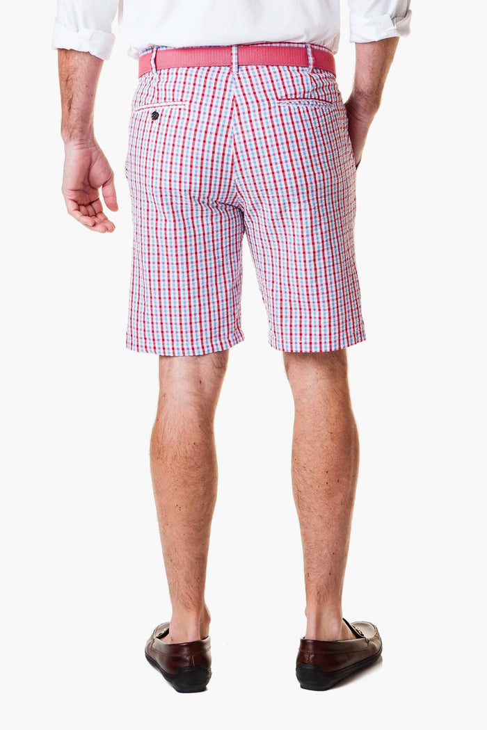 Red White and Blue Seersucker Check Shorts