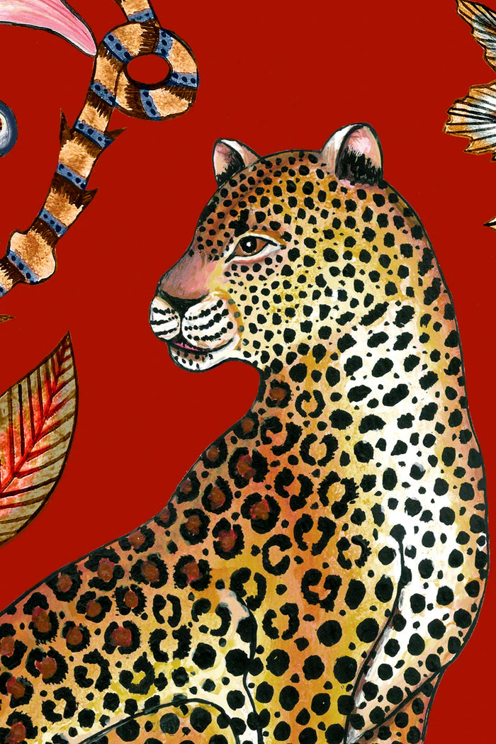 Royal Red Leopard Napkins Set Of 2