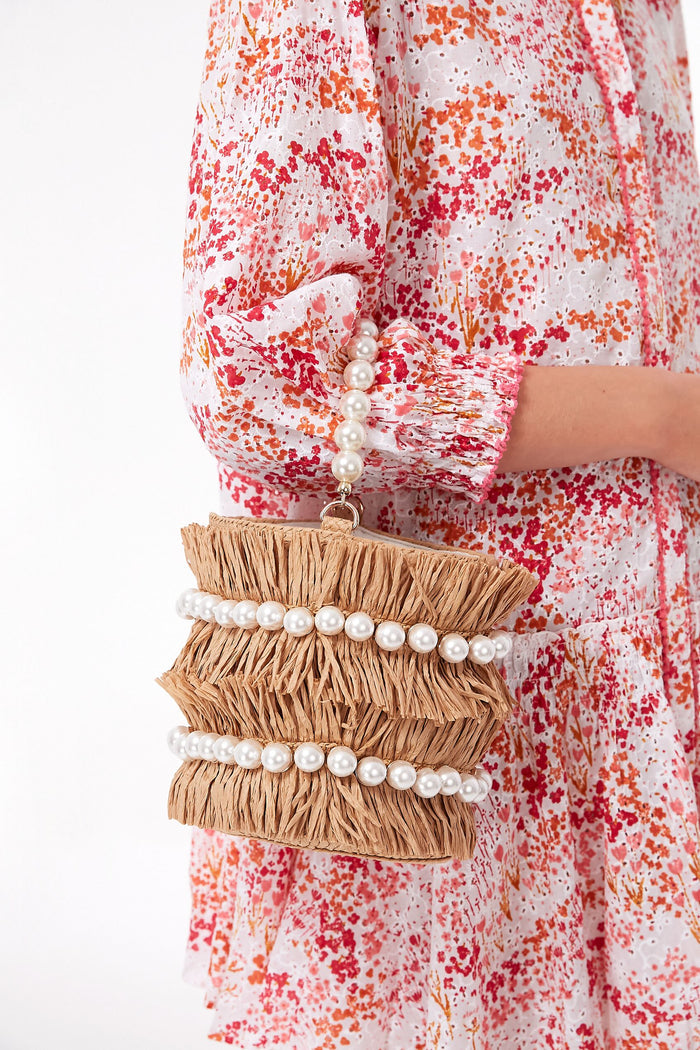 Sand Kate Round Pearl Handle Bag