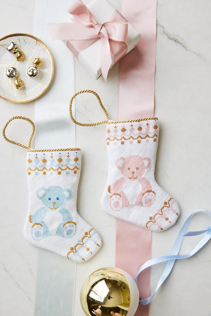 Schuler Studio Pink Bear-y Christmas Mini Stocking