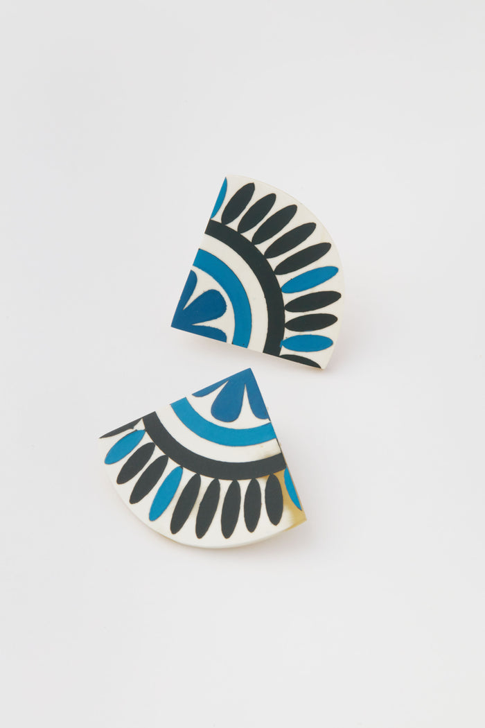Sea Blue Tile Earrings