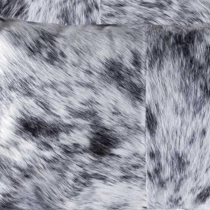 Set of Two 12" X 20" Black and White Cowhide Throw Pillow