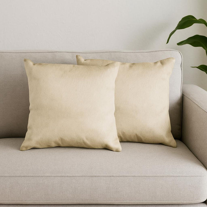 Set of Two Natural Cowhide Throw Pillow