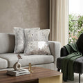 Set of Two Silver and Gray Cowhide Throw Pillow