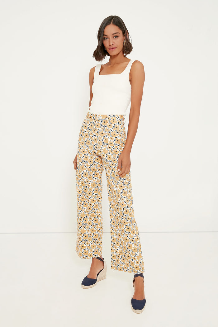 Sharon's Flowers Gold Everyday Pant