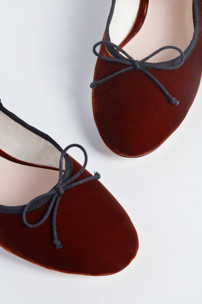 Sienna Velvet Chiara Mary Jane Flats