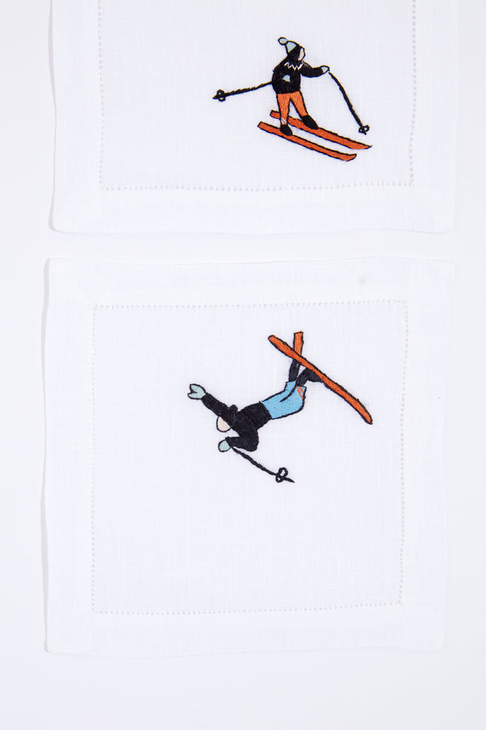 Skiers Cocktail Napkins Set of 4