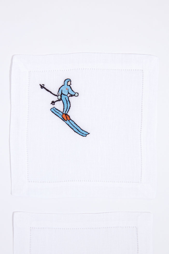 Skiers Cocktail Napkins Set of 4