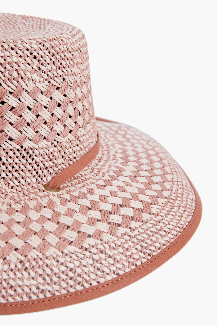 Soft Sunset Brielle Checkered Straw Hat