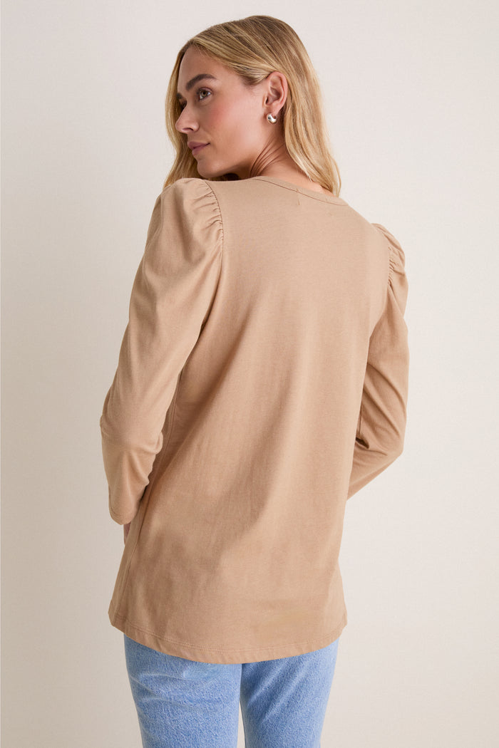 Tan Vesty Long Sleeve Crewneck