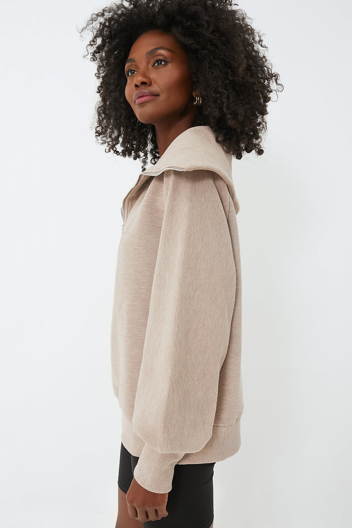 Taupe Marl Vine Half Zip