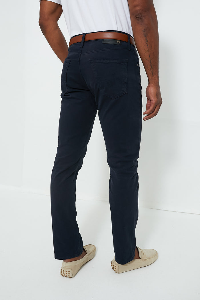 The Graduate in New Navy Sueded Twill (32" Inseam)