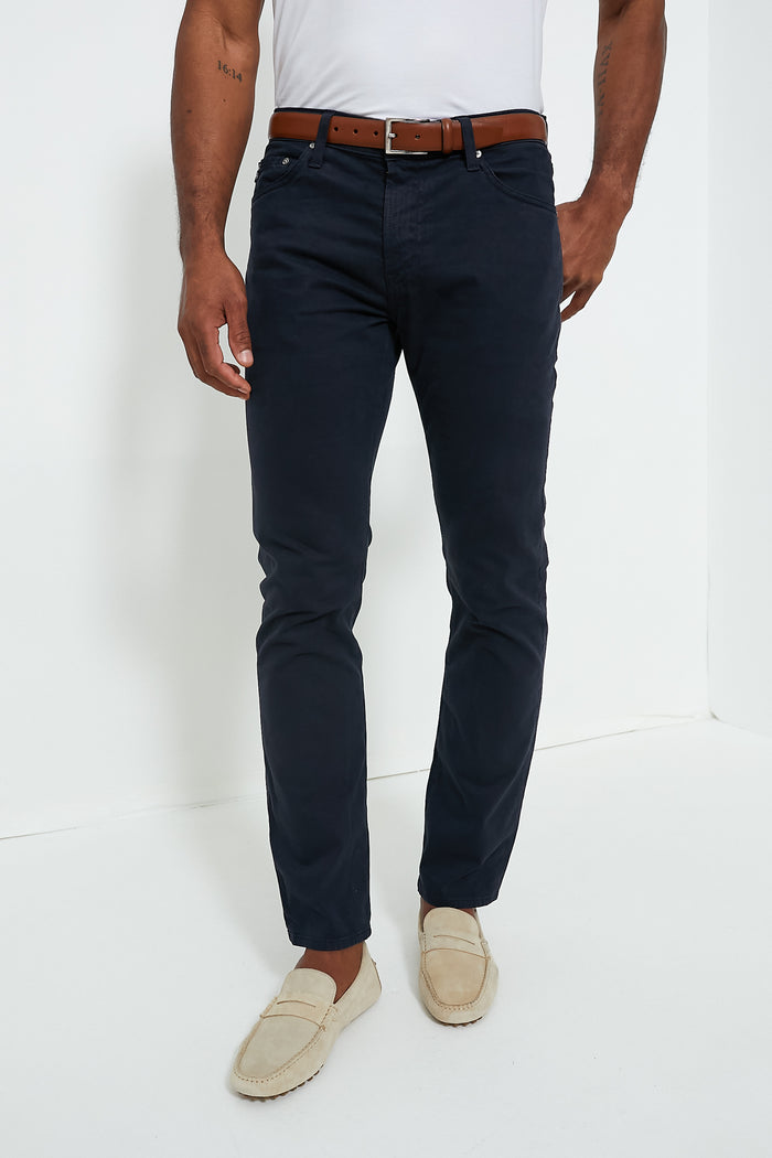 The Graduate in New Navy Sueded Twill (32" Inseam)