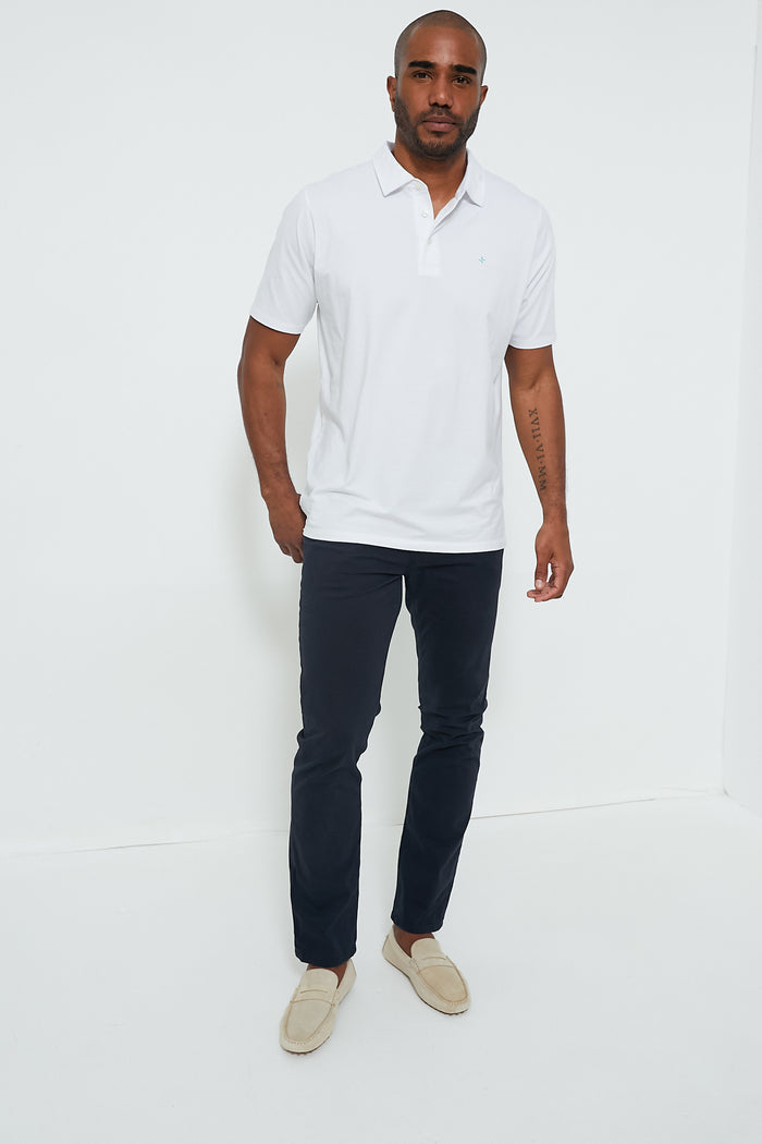 The Graduate in New Navy Sueded Twill (32" Inseam)