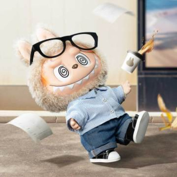 Pop Mart The Monsters Flip With Me collectible doll — full body view in black and white sneakers