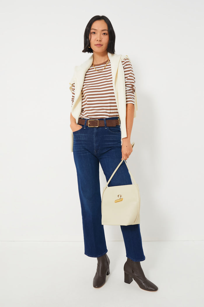 The Walnut and Cream Modern Long Tee