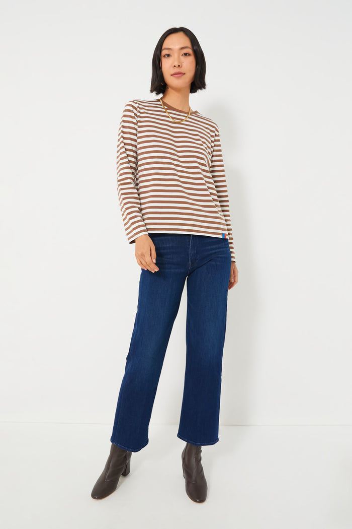 The Walnut and Cream Modern Long Tee