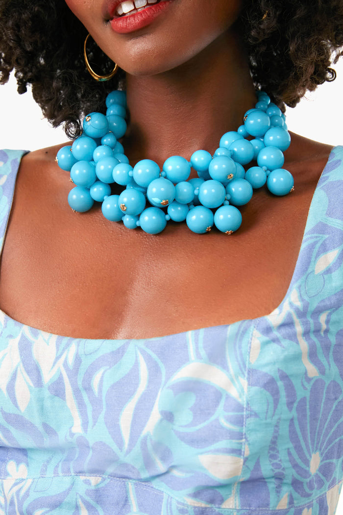 Turquoise Cluster Drops Necklace