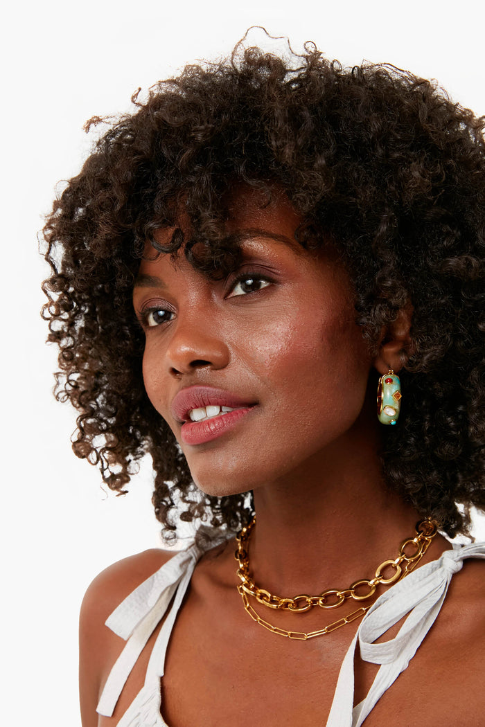 Turquoise La Bomba Hoops
