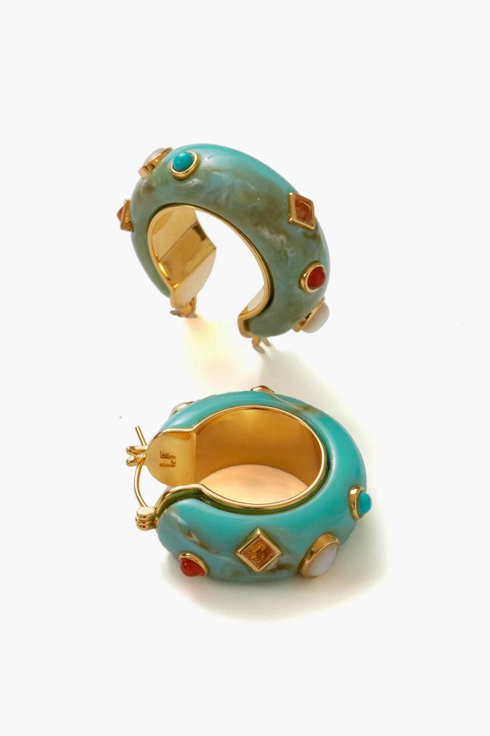 Turquoise La Bomba Hoops
