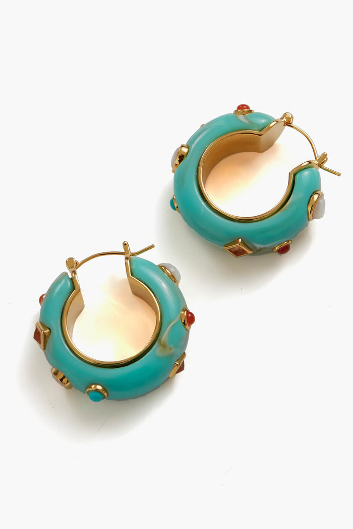 Turquoise La Bomba Hoops