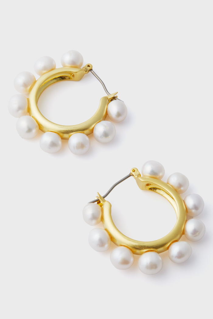 Twiggy Pearl Hoop