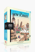 A 1000-piece New York Puzzle Company jigsaw titled “Ultimate Destination,” featuring Jacques de Loustal's illustration of world landmarks and people.