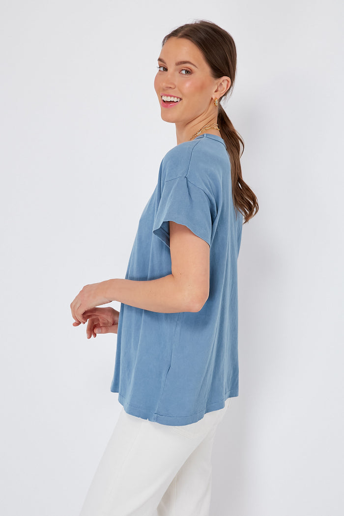 Vintage Cornflower Boxy Crew Tee