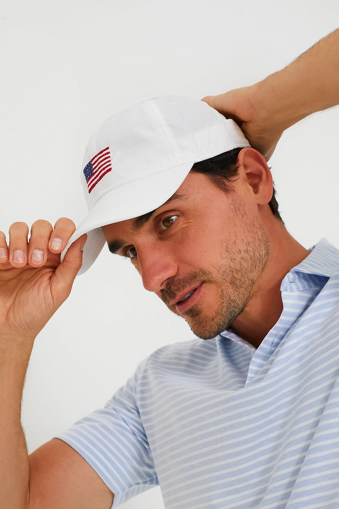 White American Flag Performance Needlepoint Hat