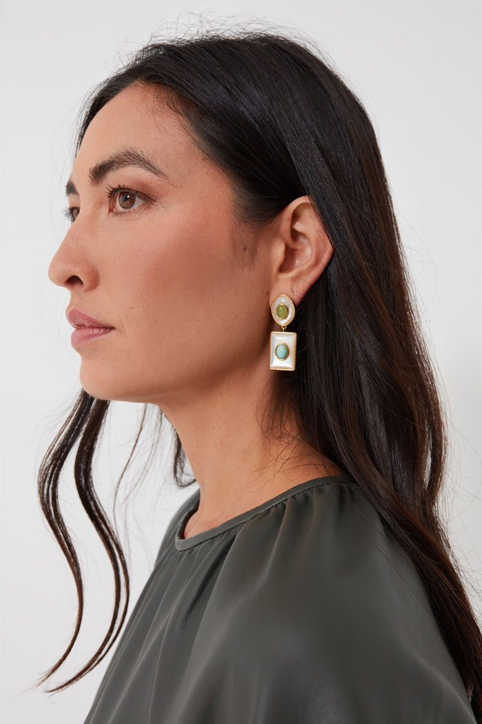 White Ethereal Pool Earrings