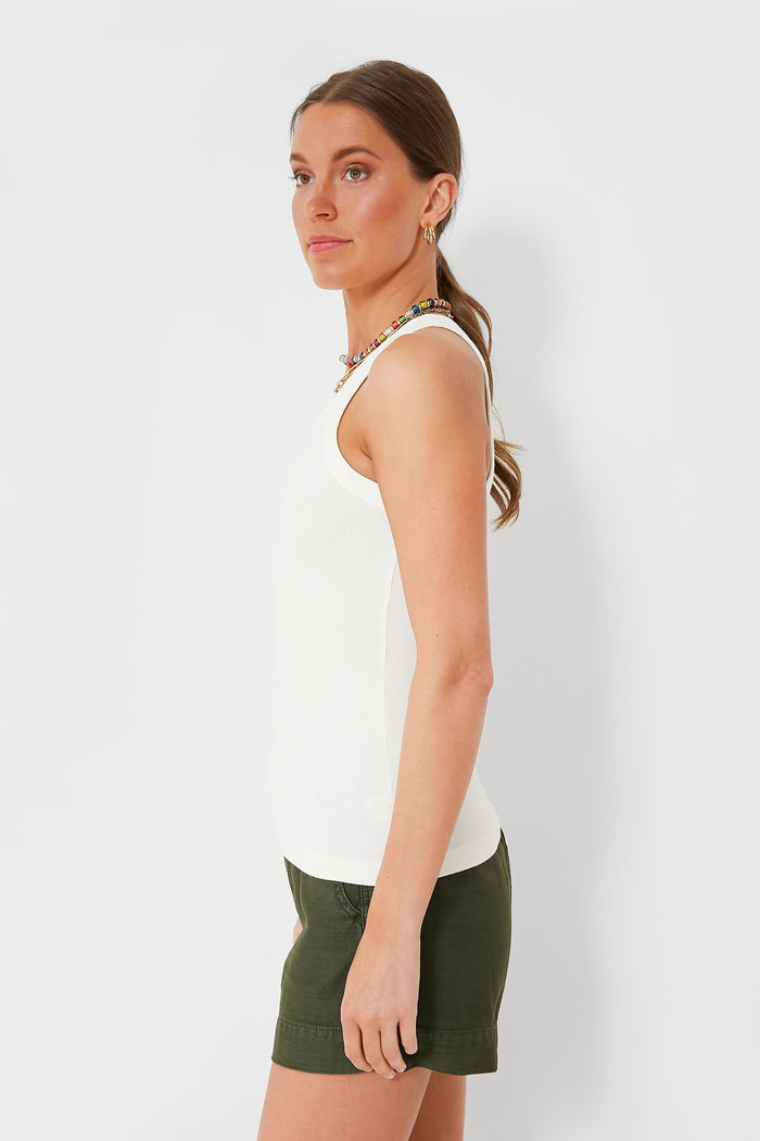 White Everyday Ribbed Tank