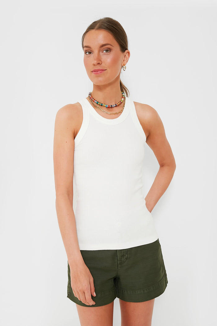 White Everyday Ribbed Tank