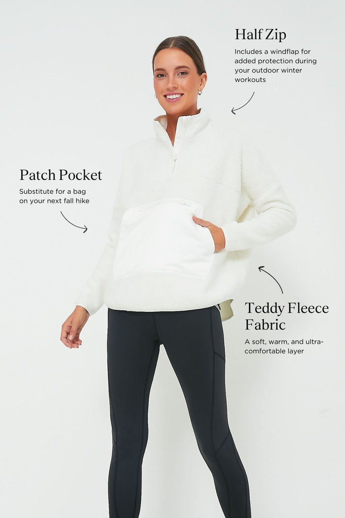 White Fleece Cady Quarter Zip