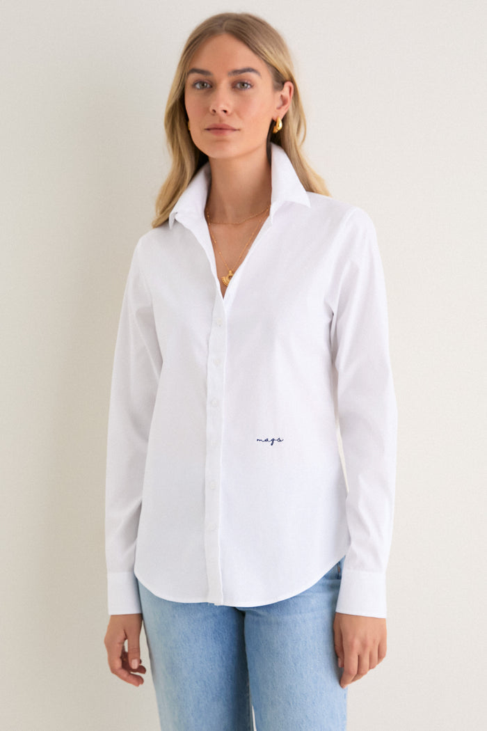 White Long Sleeve Essentials Shirt