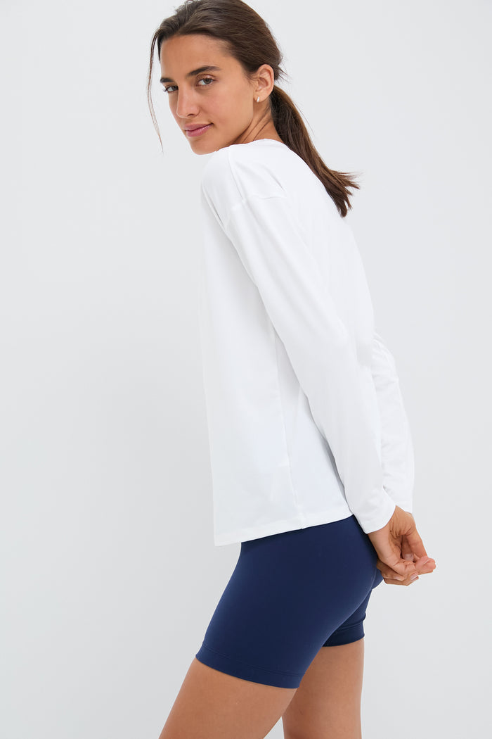 White Long Sleeve Performance Jersey Ryan Boyfriend Tee